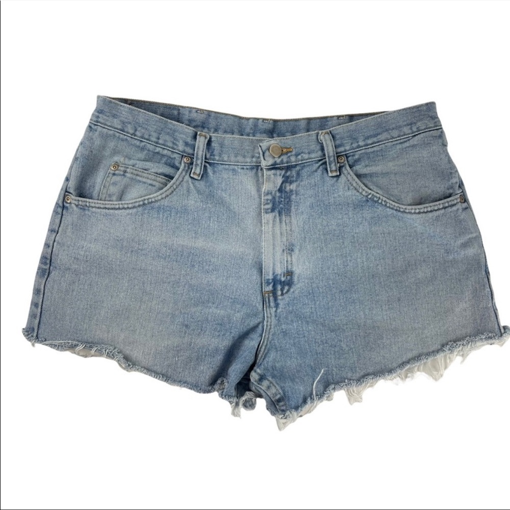 Wrangler relaxed fit high rise cotton cutoff denim jean shorts